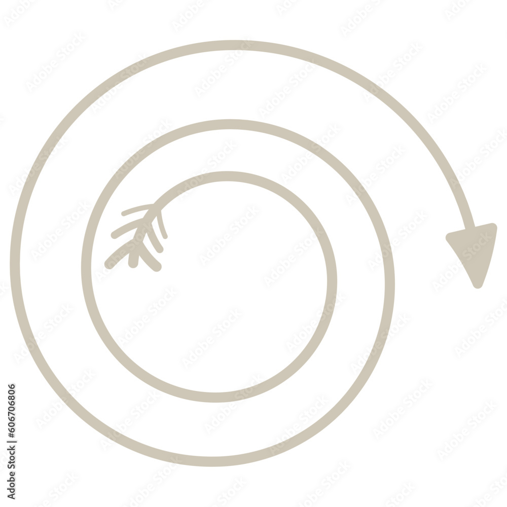 Cute Hand Drawn Gray Spiral Arrow Cute Hand Drawn Gray Spiral Arrow