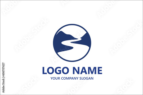 	
Natural lake view hill outdoor logo template