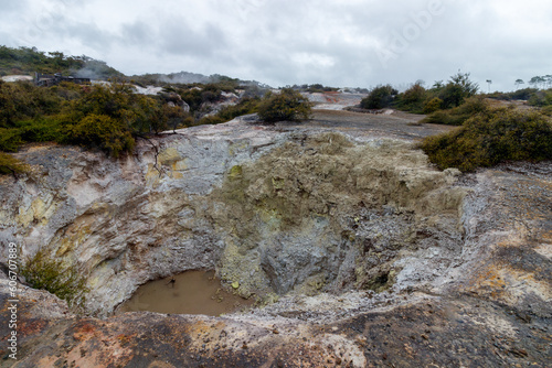 Sulphuric Springs near Rotorua, New Zealand photo