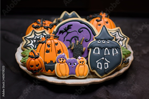 Halloween cookie created with Generative AI technology