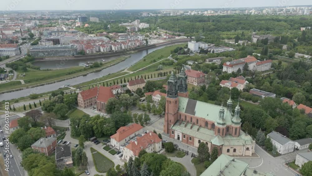 Peter and Paul Basilica in Poznań, aerial shot Peter and Paul Basilica in Poznań, aerial shot