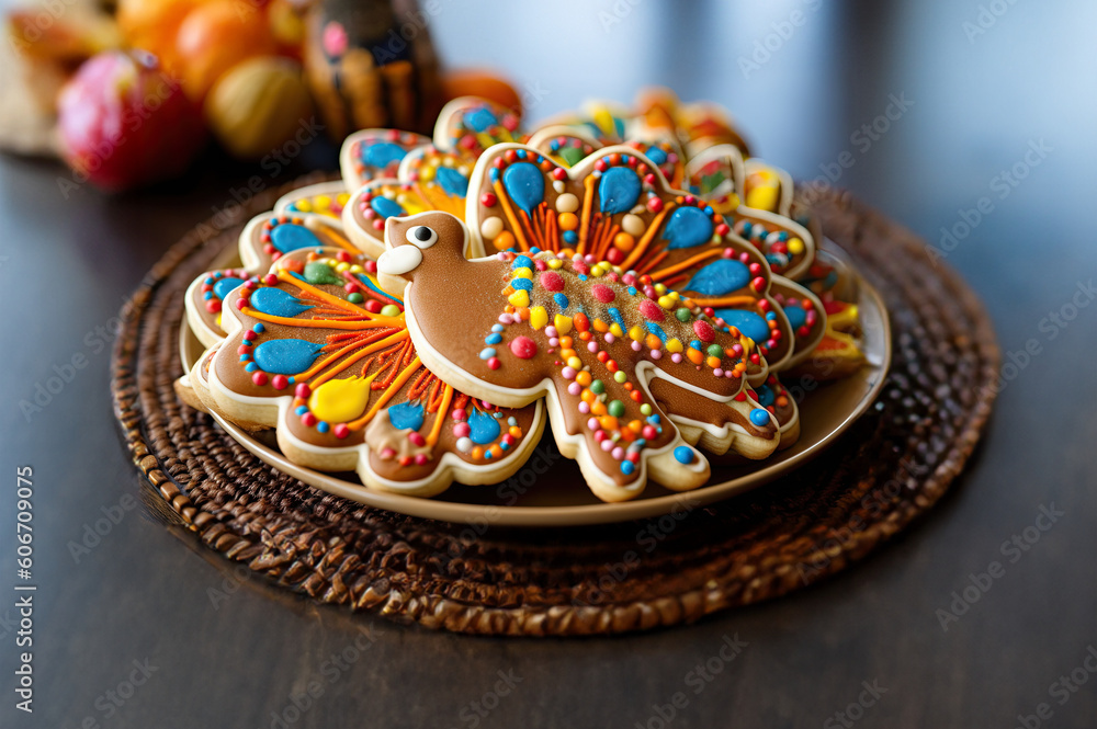 Turkey cookie created with Generative AI technology