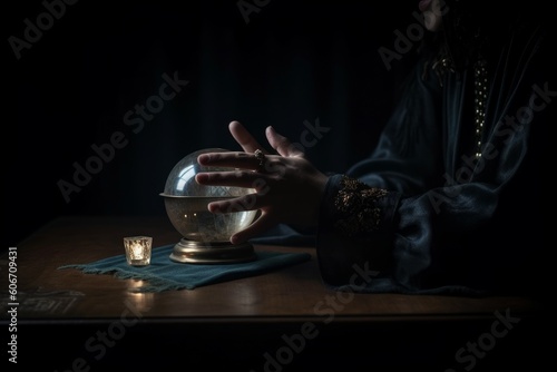 Soothsayer crystal ball. Generate Ai photo