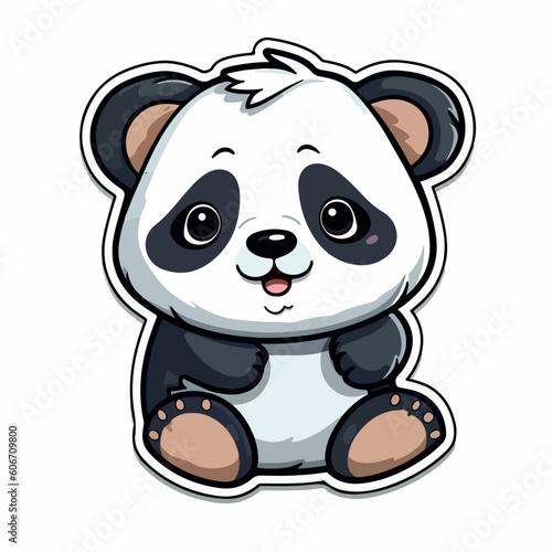 Fototapeta Naklejka Na Ścianę i Meble -  Panda bear silhouette Logo design vector template. Funny Lazy Logo Panda animal Logotype concept icon.