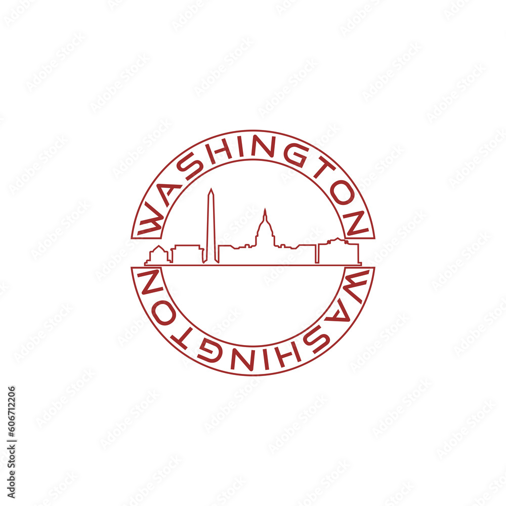 Φωτογραφία Washington DC USA City Skyline Silhouette icon isolated on transparent backgroun