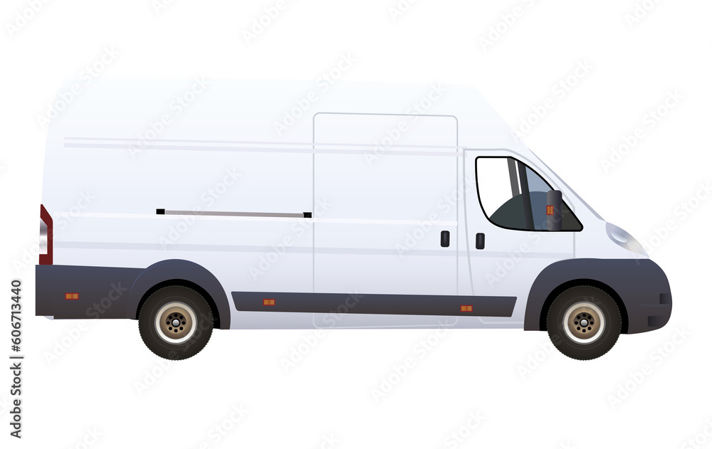 Obraz na plátně white cargo delivery van, side view