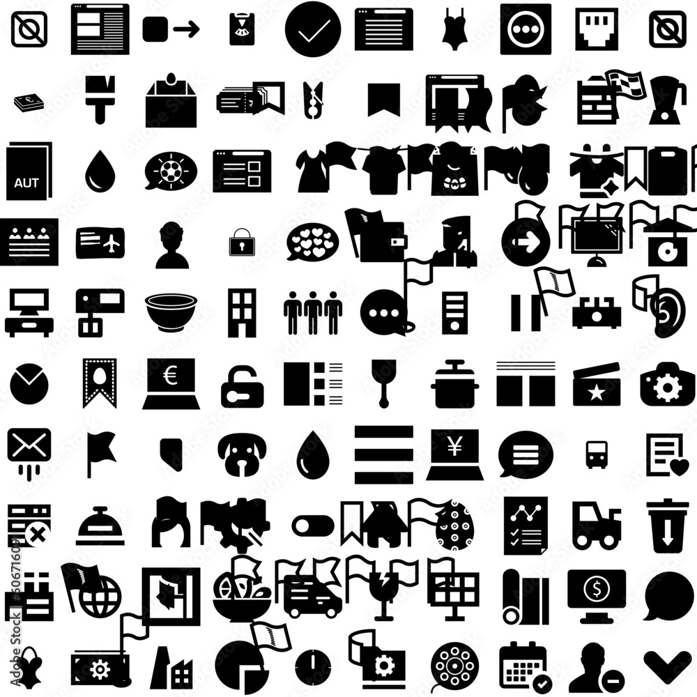 Collection Of 100 Drying Icons Set Isolated Solid Silhouette Icons Including Natural, Isolated, White, Design, Dry, Background, Illustration Infographic Elements Vector Illustration Logo