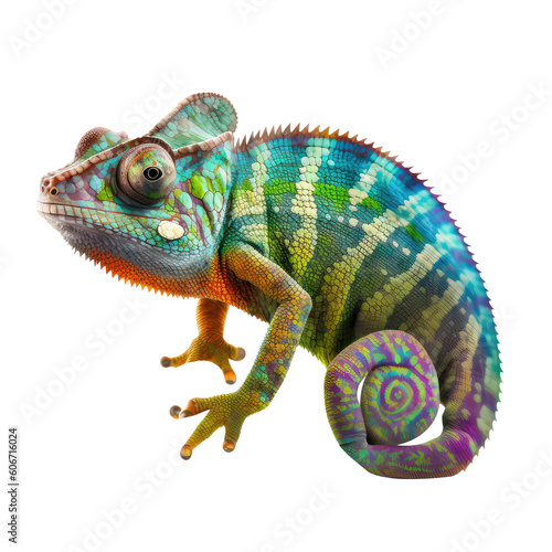 chameleon isolated on white.