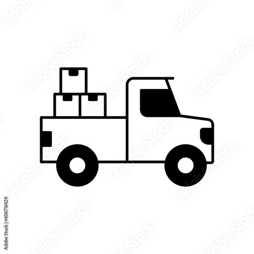 Pickup van Glyph Vector Icon that can easily edit or modify   © Design Linker
