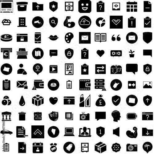 Collection Of 100 Tremor Icons Set Isolated Solid Silhouette Icons Including Tremor, Symptom, Health, Nervous, Disease, Hand, Parkinson Infographic Elements Vector Illustration Logo