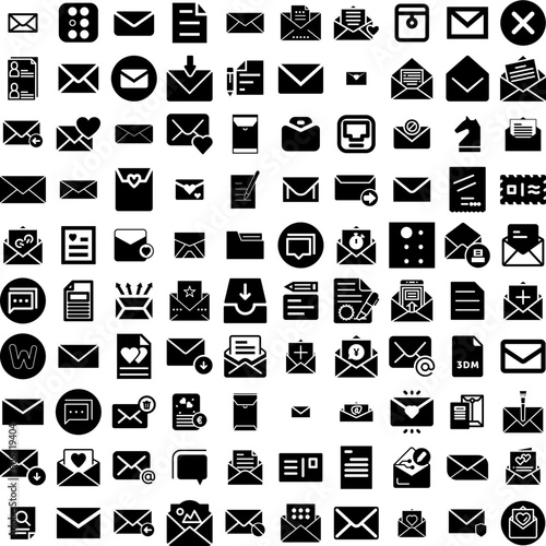 Collection Of 100 Letter Icons Set Isolated Solid Silhouette Icons Including Typography, Font, Illustration, Type, Letter, Vector, Alphabet Infographic Elements Vector Illustration Logo