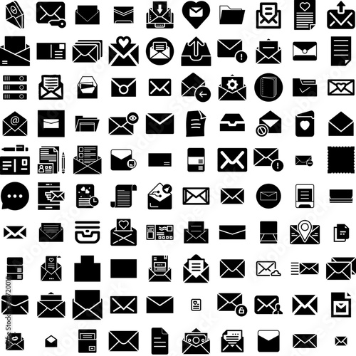 Collection Of 100 Letter Icons Set Isolated Solid Silhouette Icons Including Alphabet, Type, Vector, Font, Illustration, Typography, Letter Infographic Elements Vector Illustration Logo