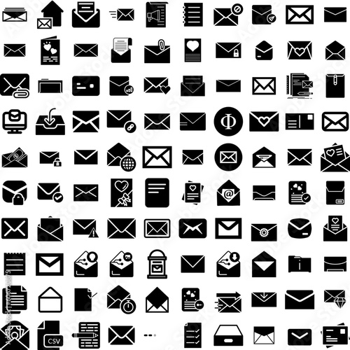 Collection Of 100 Letter Icons Set Isolated Solid Silhouette Icons Including Vector, Alphabet, Font, Typography, Illustration, Type, Letter Infographic Elements Vector Illustration Logo