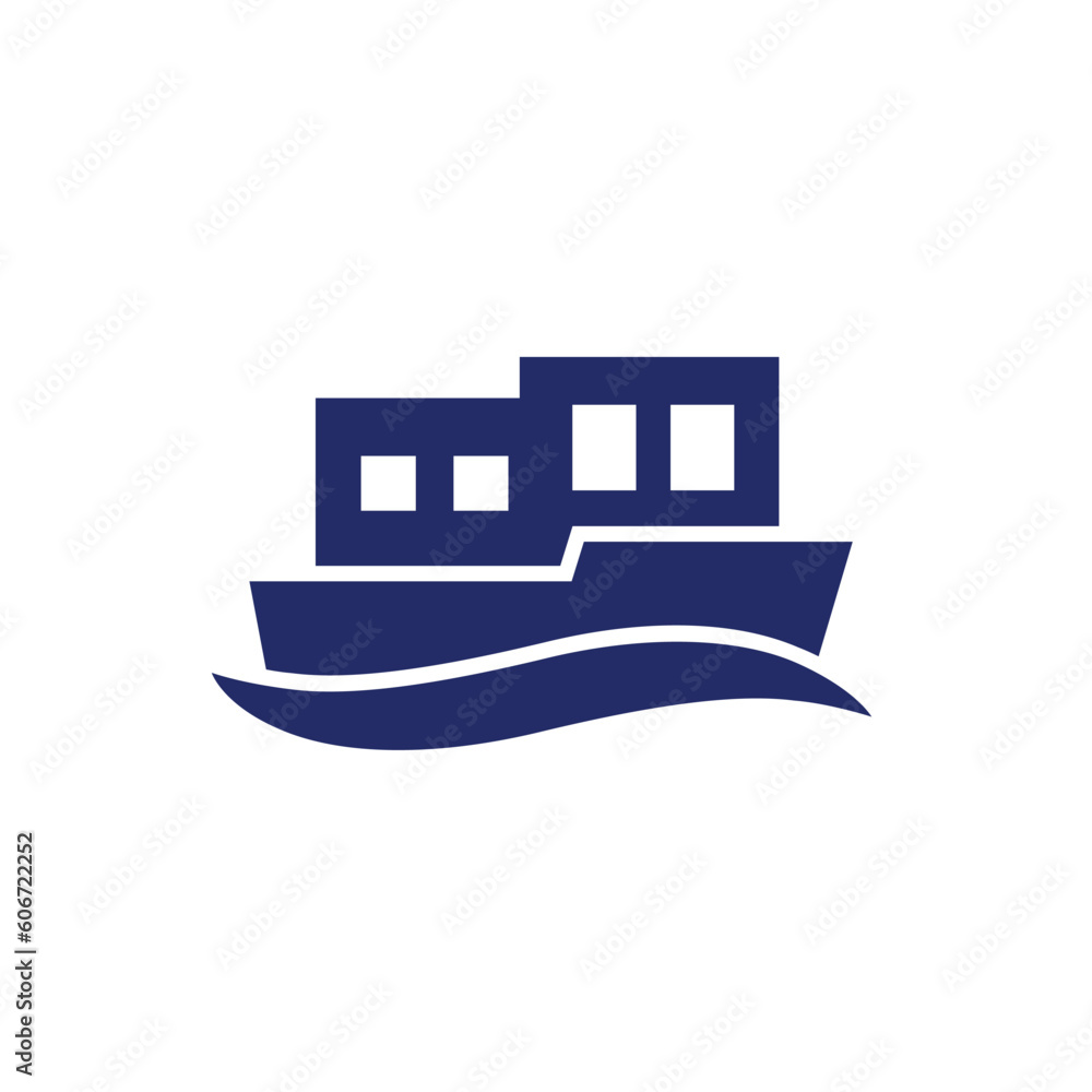 houseboat icon on white, float house houseboat icon on white, float house