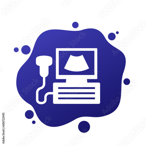 ultrasound machine icon, ultrasonography vector