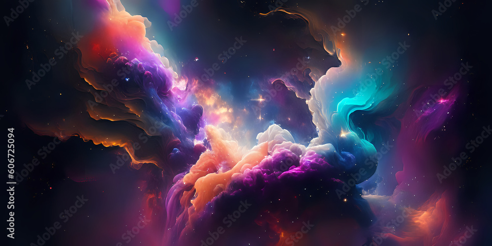 cloud abstract background vibrant color in the night generative AI