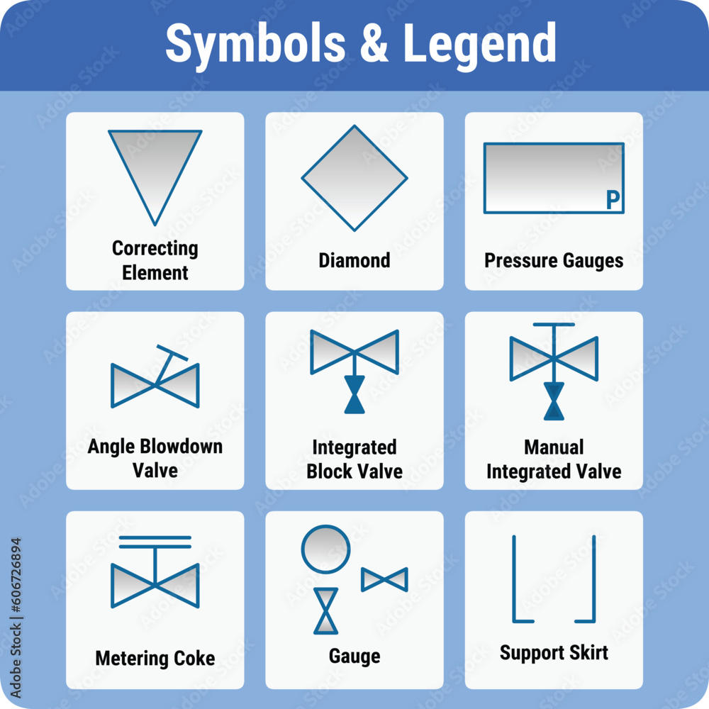 Vector Illustration for PID Symbols Legends Vector Illustration for PID Symbols Legends
