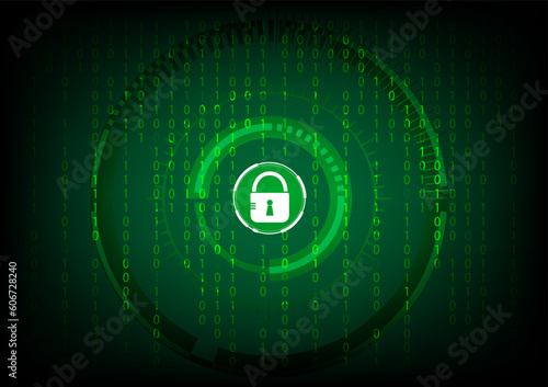 Cyber technology security, network protection background design, vector illustration