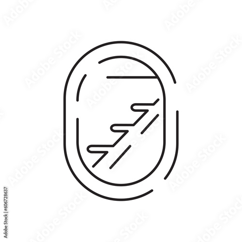 Airport line icon, luggage scanning, flight, rent a car and more, thin line, vector illustration. Summer travel and transport