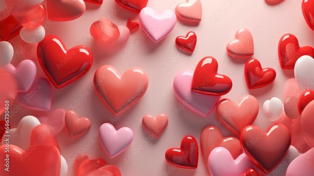 festive background - card with balloons heart shaped colors. love and celebration. valentine's day card balloons with red heart. Generative AI festive background - card with balloons heart shaped colors. love and celebration. valentine's day card balloons with red heart. Generative AI