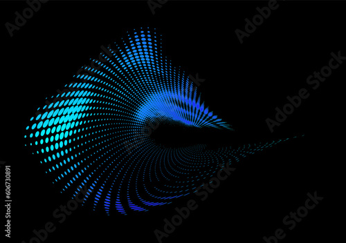 Drip or dot halftone splash of marine hues. Vector.