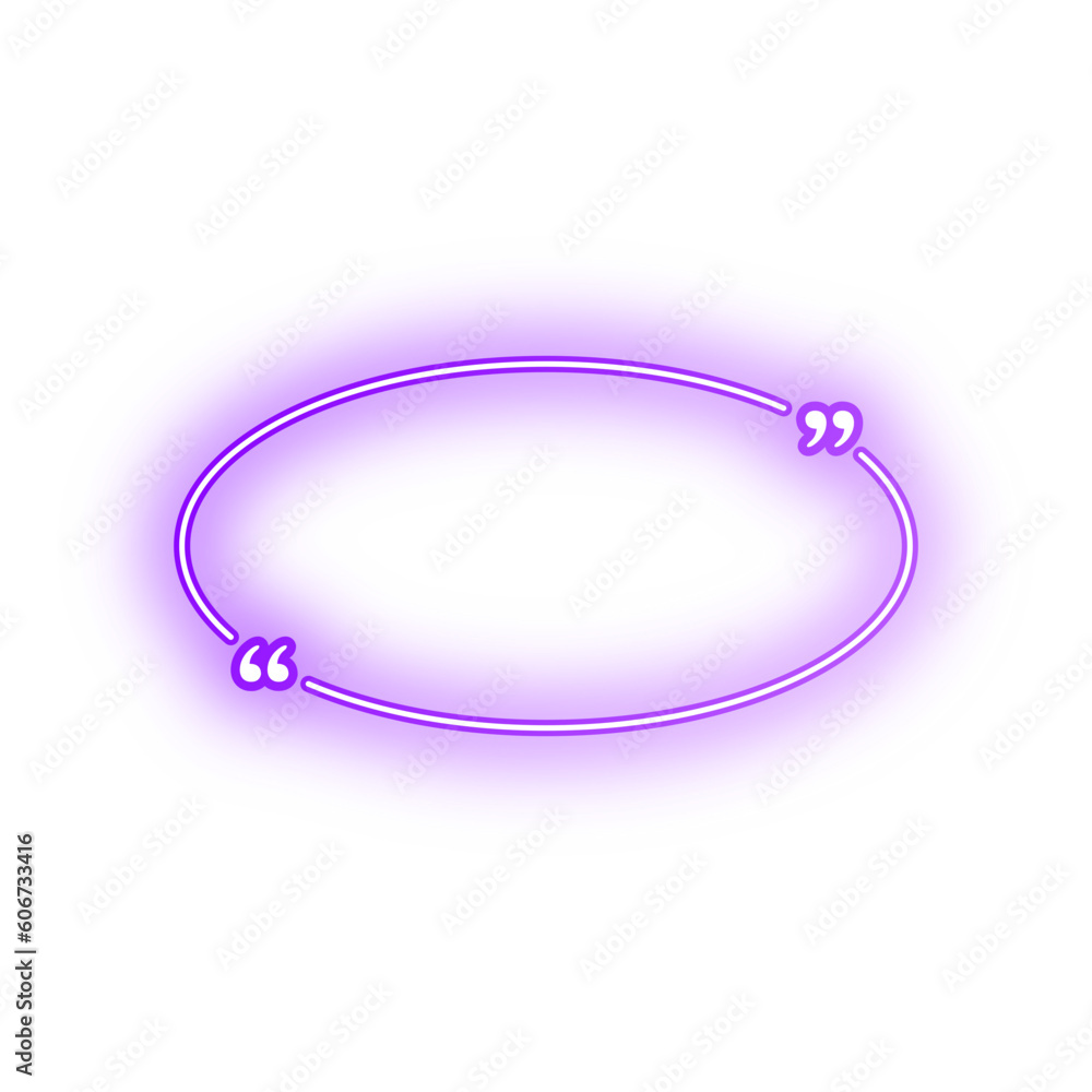 Neon Purple ellipse quote frame with quotation marks Neon Purple ellipse quote frame with quotation marks