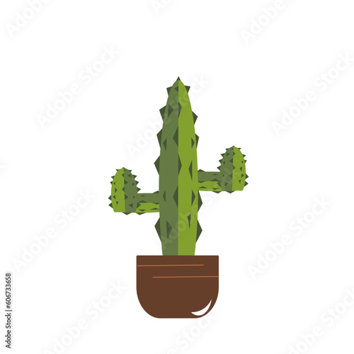 Aesthetics tree cactus vector with pot compatible for any design 