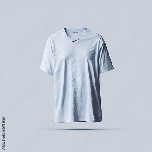 T-shirt mockup in white color. Mockup of realistic shirt with short sleeves. Blank t-shirt template with empty space for design.
