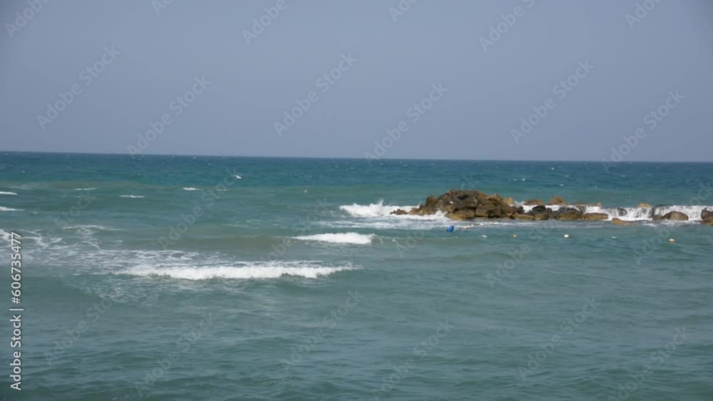 beautiful sea landscape of Mediterranean sea shore at early morning beautiful sea landscape of Mediterranean sea shore at early morning
