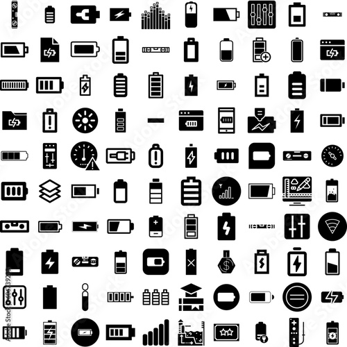 Collection Of 100 Level Icons Set Isolated Solid Silhouette Icons Including Concept, Up, Level, Vector, Background, Design, Illustration Infographic Elements Vector Illustration Logo