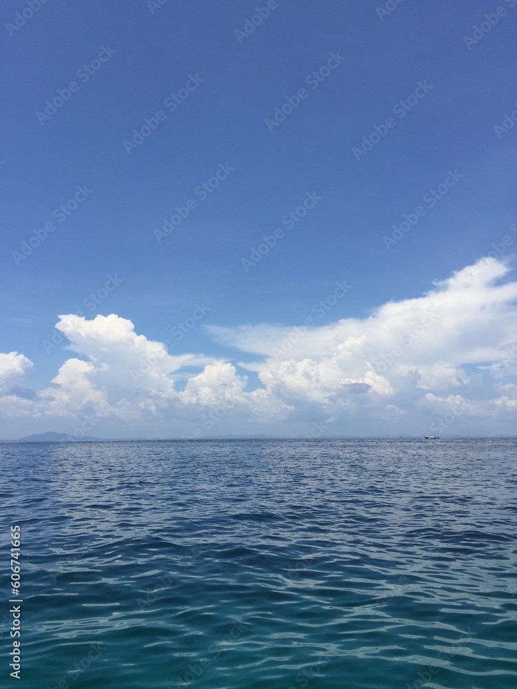 Sea, sky and clouds in summer