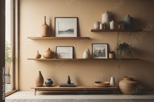 Ai Generated minimalist wall background © Ebad