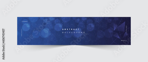 Linkedin banner elegant bokeh blue abstract background