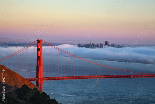 Golden Gate Bridge, California during sunset