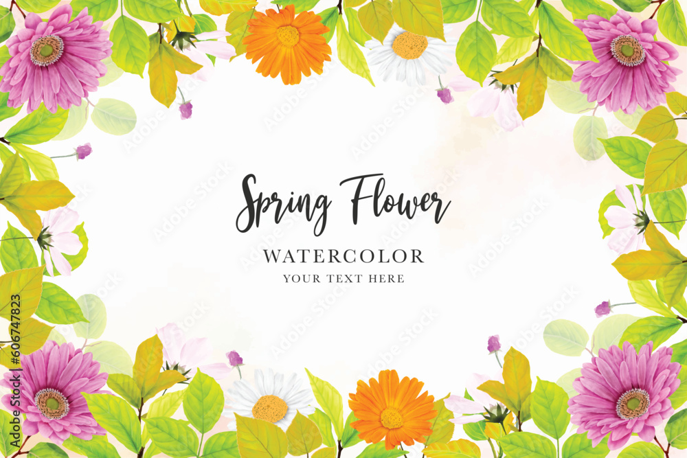 watercolor floral invitation card design