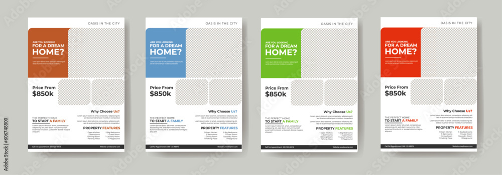 creative real estate flyer template design vector 