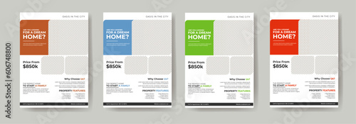 creative real estate flyer template design vector 
