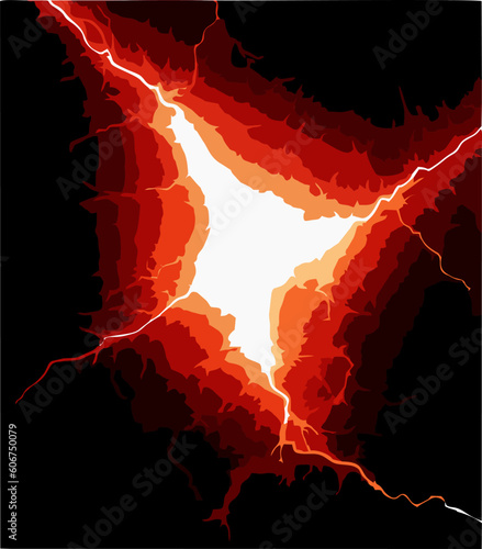 vector cracked ground with lava magma effect. glowing lava