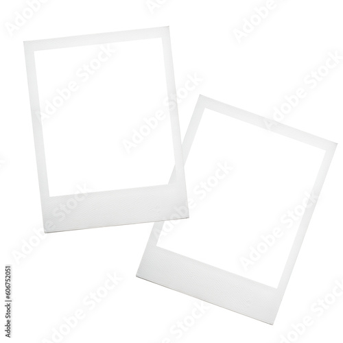 Realistic Polaroid photo isolated on white background / set of two old polaroid photo frames / Empty photo polaroid / Social media post / polaroid originale