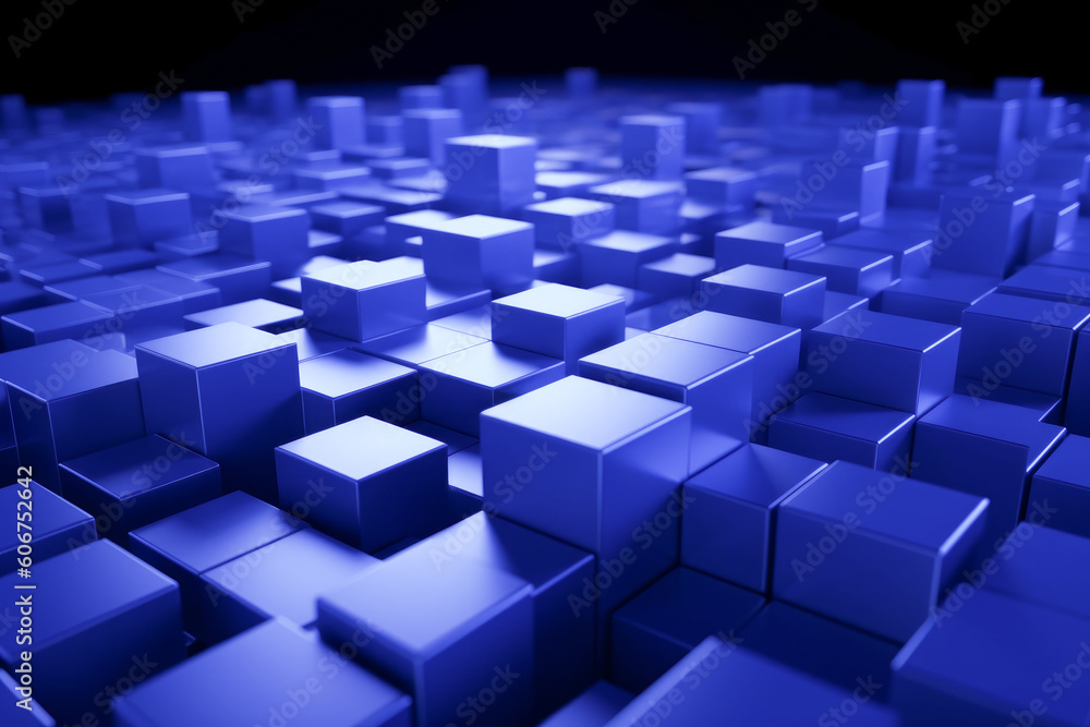 Surface with colored cubes, Abstract futuristic background, Generative ai Surface with colored cubes, Abstract futuristic background, Generative ai