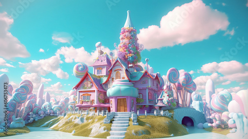 3D fantasy landscape candy land