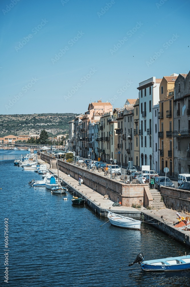 Daytime view of the port in Sardinia, Alghero