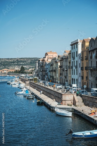 Daytime view of the port in Sardinia, Alghero