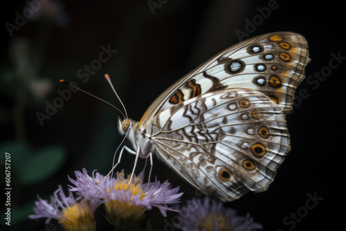 Butterfly on green leaves and Flowers. Insect Animal.