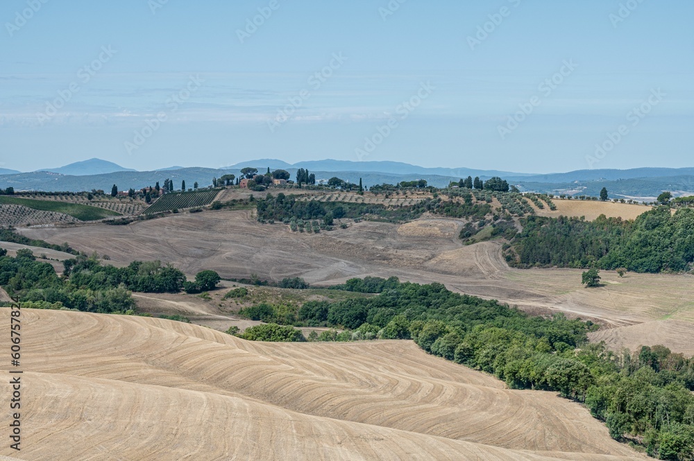 Fototapeta premium Fields on a sunny day in Tuscany, Italy