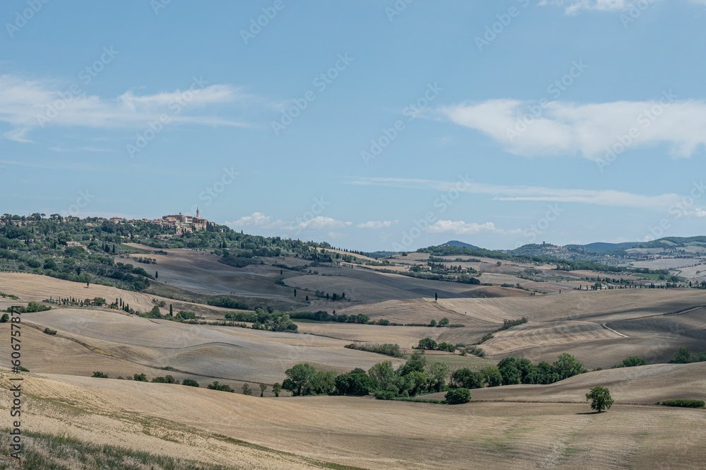 Beautiful fields of Tuscany during a sunny day