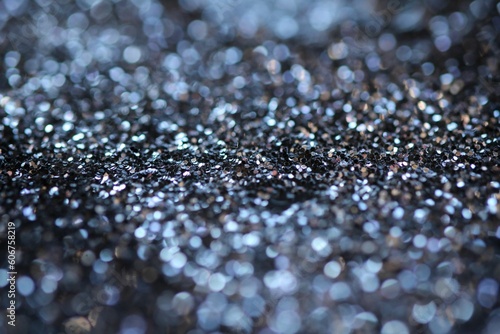 Closeup shot of the silver glitter as a background