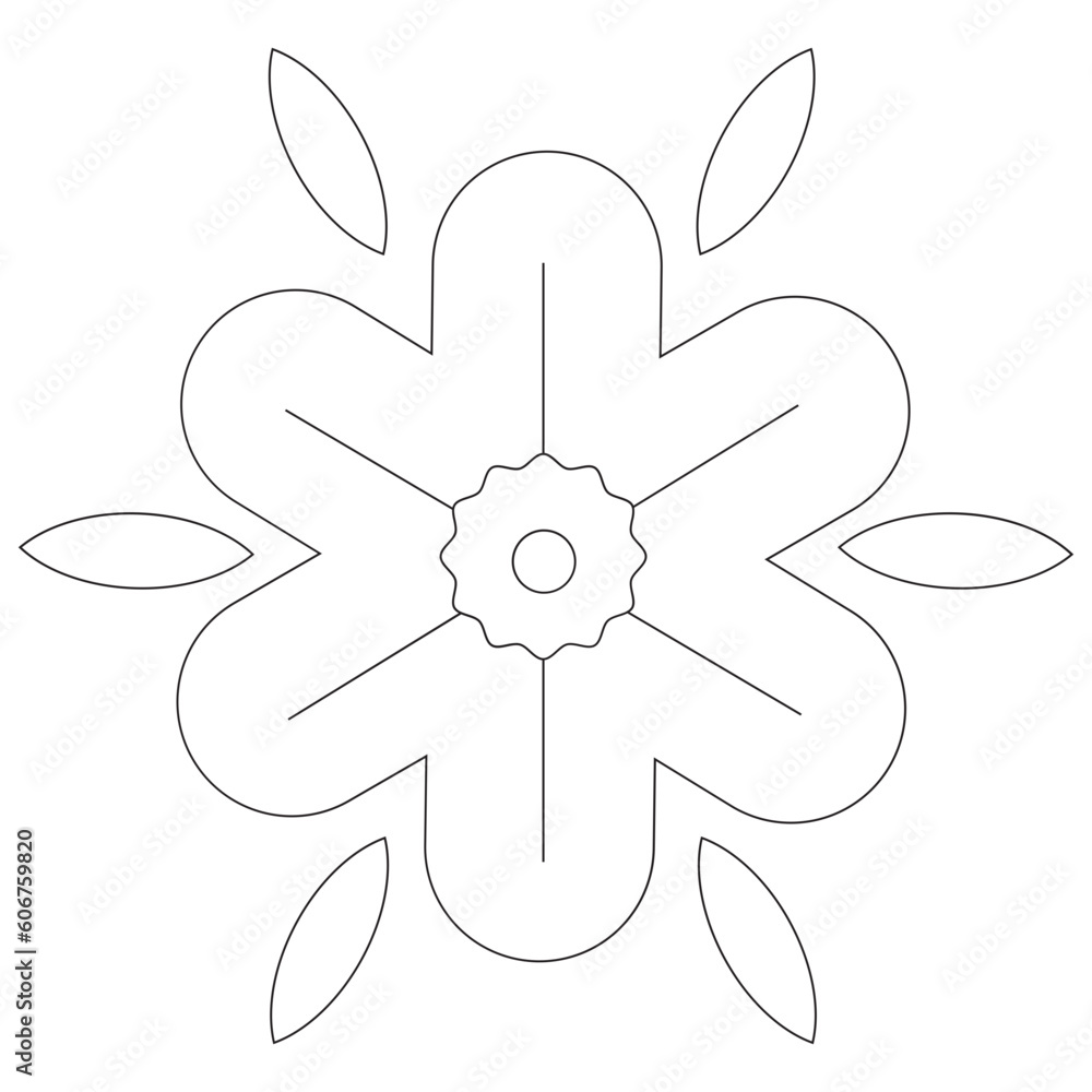 Flower 1 Cinco De Mayo Outline 2D Illustrations Flower 1 Cinco De Mayo Outline 2D Illustrations