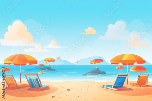 Ai generated illustration of summer vacation beach