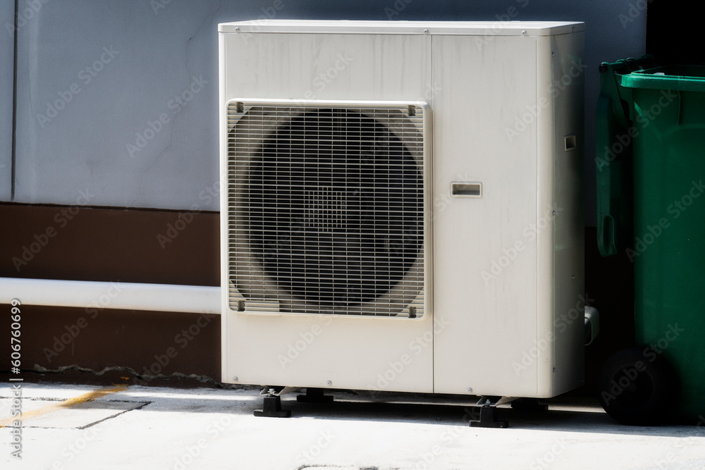 Air conditioner on the roof of a building in the city. Air conditioner on the roof of a building in the city.